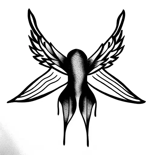 neck wings tattoo design idea