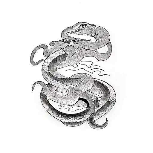 snake in a sword tattoo design idea
