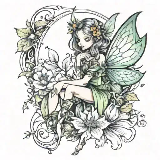 Fairy tattoo design idea