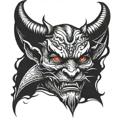 devil face tattoo design idea