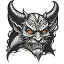 devil face tattoo design idea