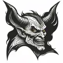 devil face tattoo design idea
