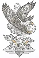 mountains and eagle soaring tattoo design idea