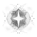 A minimalistic white sound wave graphic cutting through a grunge circle on black background. The letters S and S feature tattoo design idea