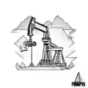 Pumpjack bicep  tattoo design idea