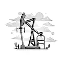 Pumpjack with cactus tattoo design idea