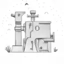 Pumpjack in the Great Basin tattoo design idea