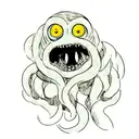 hp lovecraft tentacles mouths eyes disgusting scary evil occult sleeve tattoo design idea