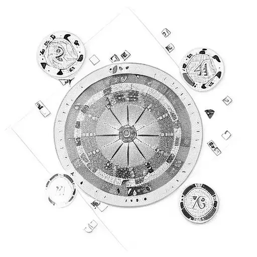 A map with poker chips marking the locations where you've traveled to play poker tattoo design idea