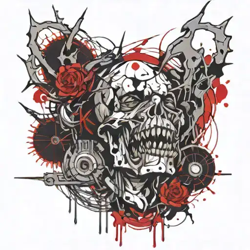 lines with thorns wrapped tattoo design idea