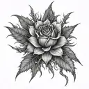 sleeve, stems with thorns, china, police, kindness, gun tattoo design idea