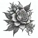 sleeve, stems with thorns, china, police, kindness, gun tattoo design idea