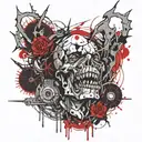 lines with thorns wrapped tattoo design idea