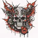 lines with thorns wrapped tattoo design idea