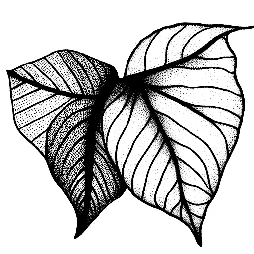 nature (leaves) with something that reminds of a dog tattoo design idea