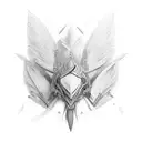 blade like feathers overlapping in rows of 3 tattoo design idea