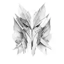 blade like feathers overlapping in rows of 3 tattoo design idea