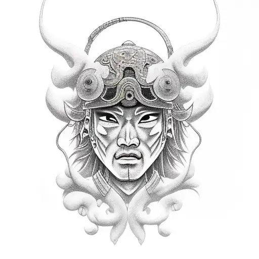 japanese warrior tattoo design idea