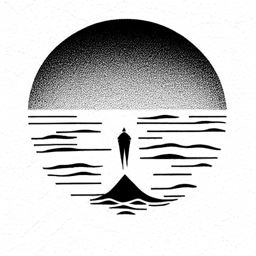 open door leading to the ocean  tattoo design idea