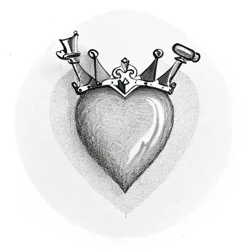 A heart-shaped lock with a crown key symbolizing the strength of love tattoo design idea