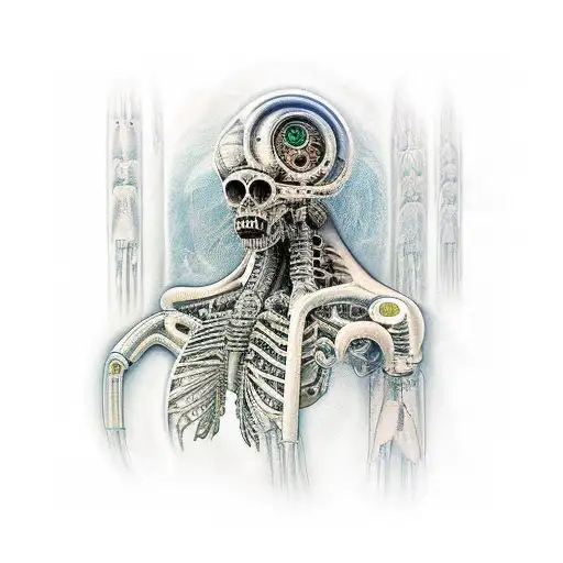 bio mechanical h r giger tattoo design idea
