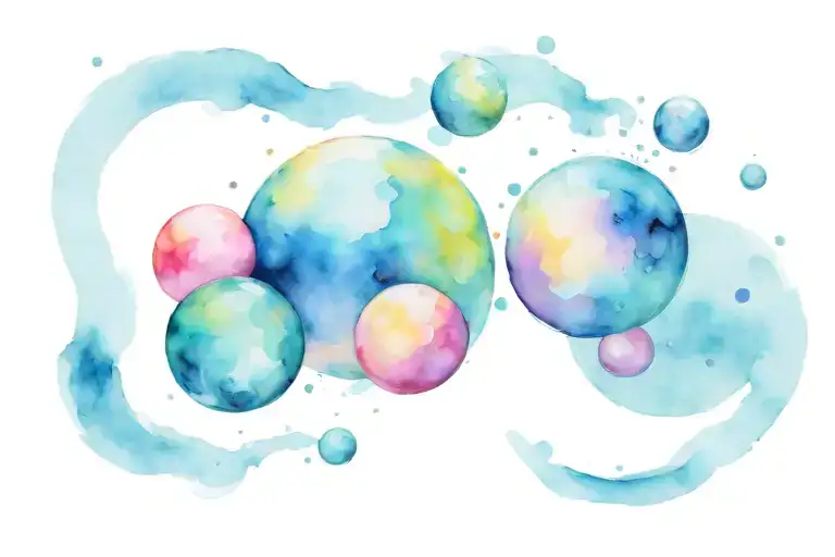 Big Balls floating in space gracefully leaping tattoo design idea