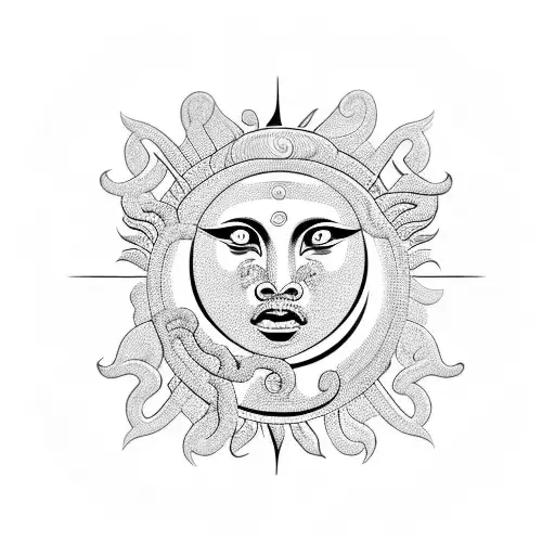 Medusa, sun, igbo, taiwan tattoo design idea