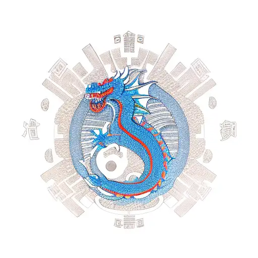 Dragon, sun, igbo, taiwan tattoo design idea