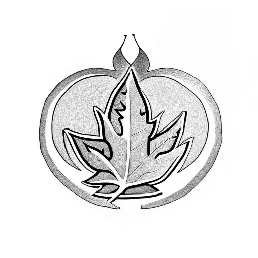 acorn with maple leaf tattoo design idea
