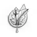 acorn with maple leaf anda veton horse tattoo design idea