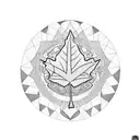 acorn with maple leaf anda veton horse tattoo design idea