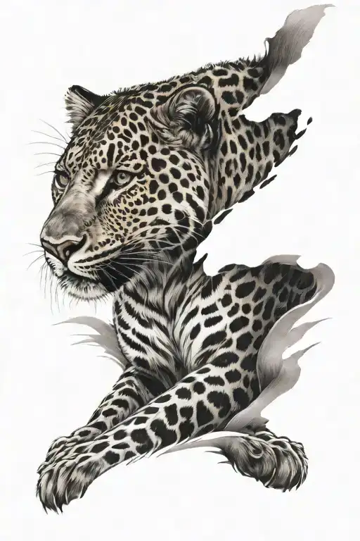 leopard tattoo in the shadow of the wind tattoo design idea