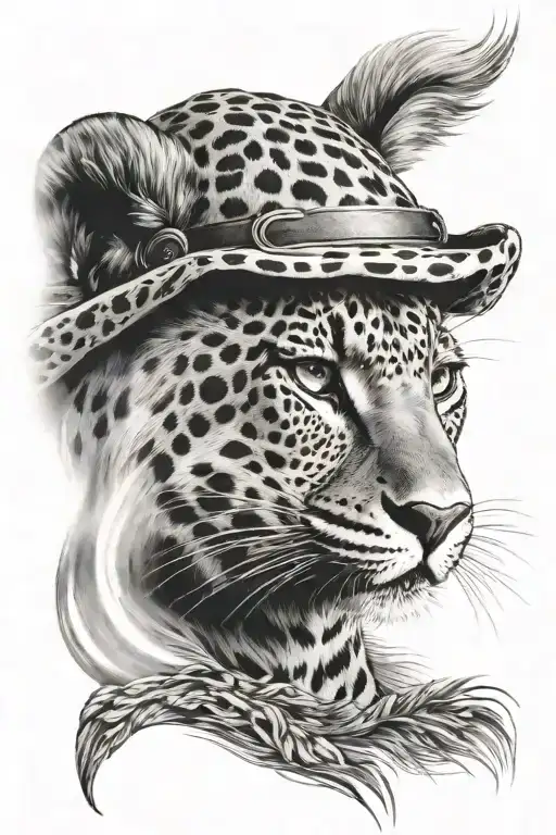 tattoo of a wise old leopard full face in the shadow of the wind tattoo design idea