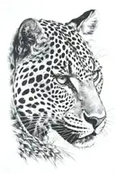 tattoo of a wise leopard full face in the shadow of the wind tattoo design idea