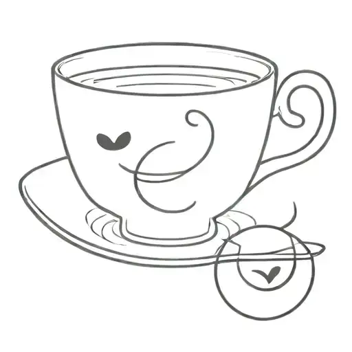 teacup and semi colon incorporated tattoo design idea