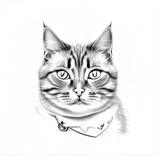 cat love eyes paw tattoo design idea