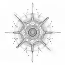An abstract representation of a boat propeller creating intricate patterns in the water tattoo design idea