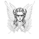 bad angel and good demon tattoo design idea