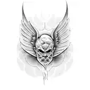 bad angel and good demon tattoo design idea