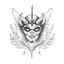 bad angel and good demon tattoo design idea