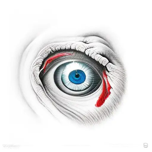 Elephant, eye of nazhkar , red tattoo design idea