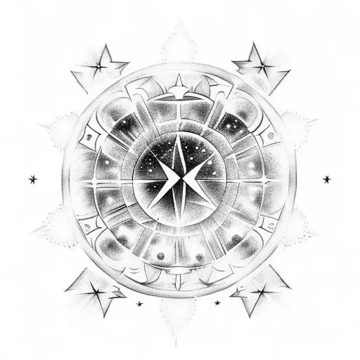A celestial-themed tattoo with stars and clouds, representing God's presence and guidance, inspired by Isiah 41:10 tattoo design idea