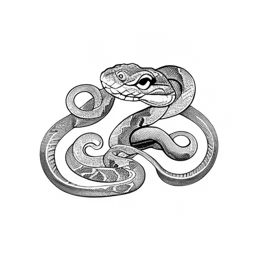 snake that crawl around lily flower tattoo design idea