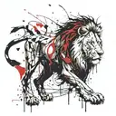 Start into a new life, lion, strength, Nova Vita tattoo design idea