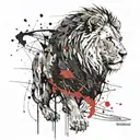 Start into a new life, lion, strength, Nova Vita tattoo design idea