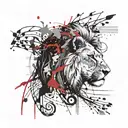 Start into a new life, lion, strength, Nova Vita tattoo design idea