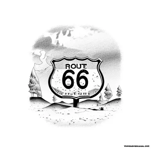 route 66 sign but either number 222 tattoo design idea