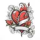 heart broken heart tattoo design idea