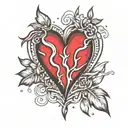 heart broken heart tattoo design idea