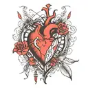heart broken heart tattoo design idea